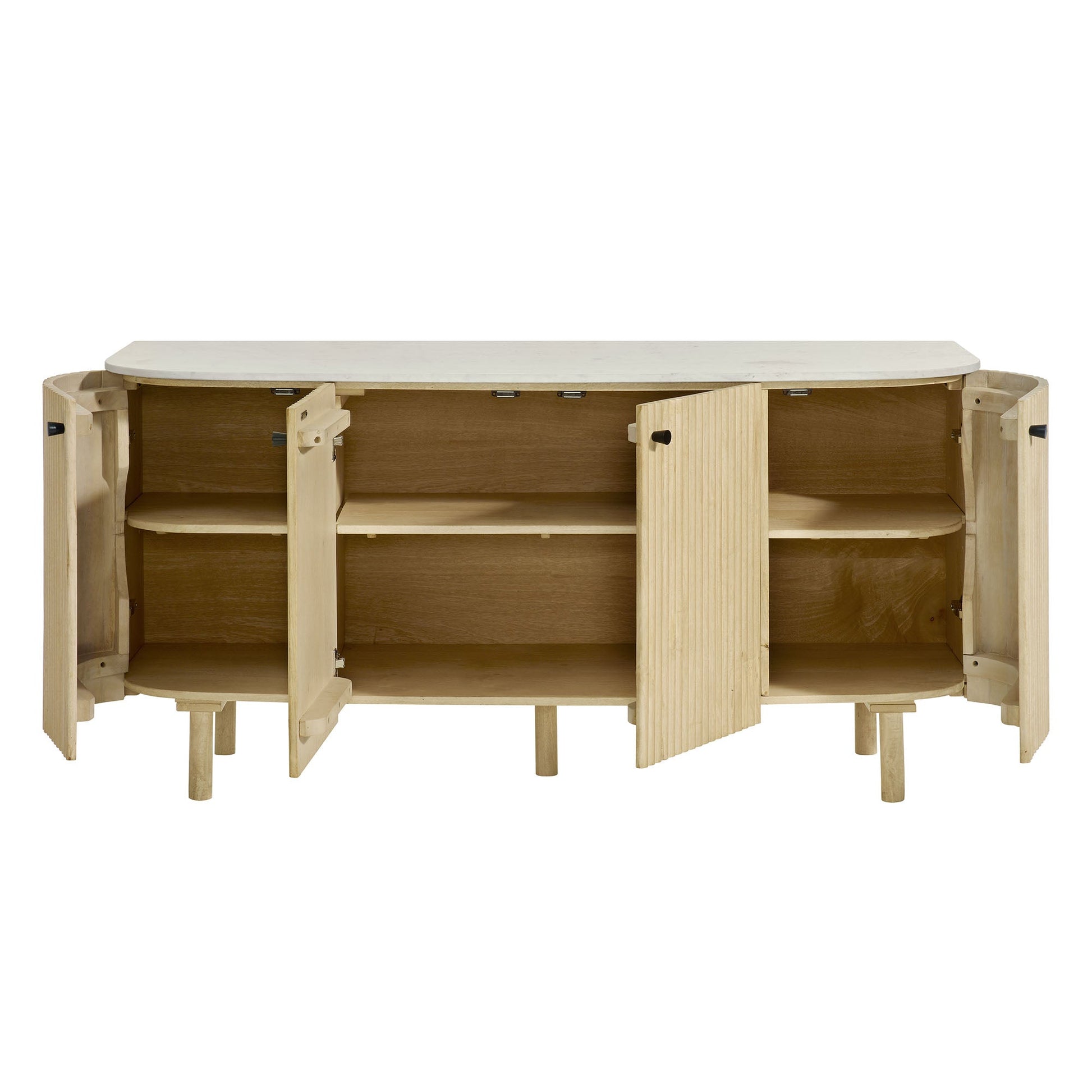 Caldera 60in curved solid wood and marble sideboard by Modway, living room storage on Tampa Home & Garden Store