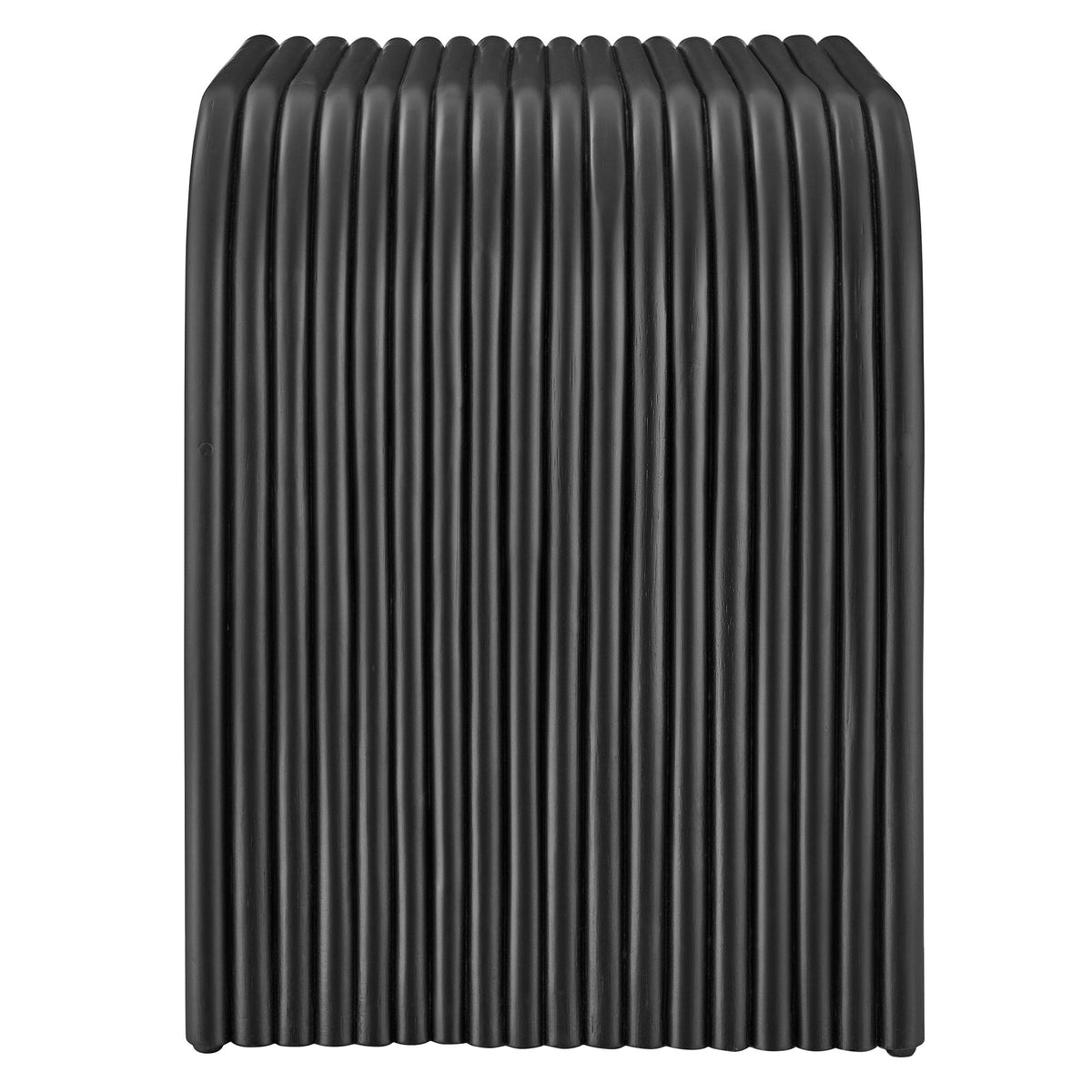 Eve curved natural rattan side table black ribbed surface nightstand HouseOfZazla on Tampa Home & Garden Store