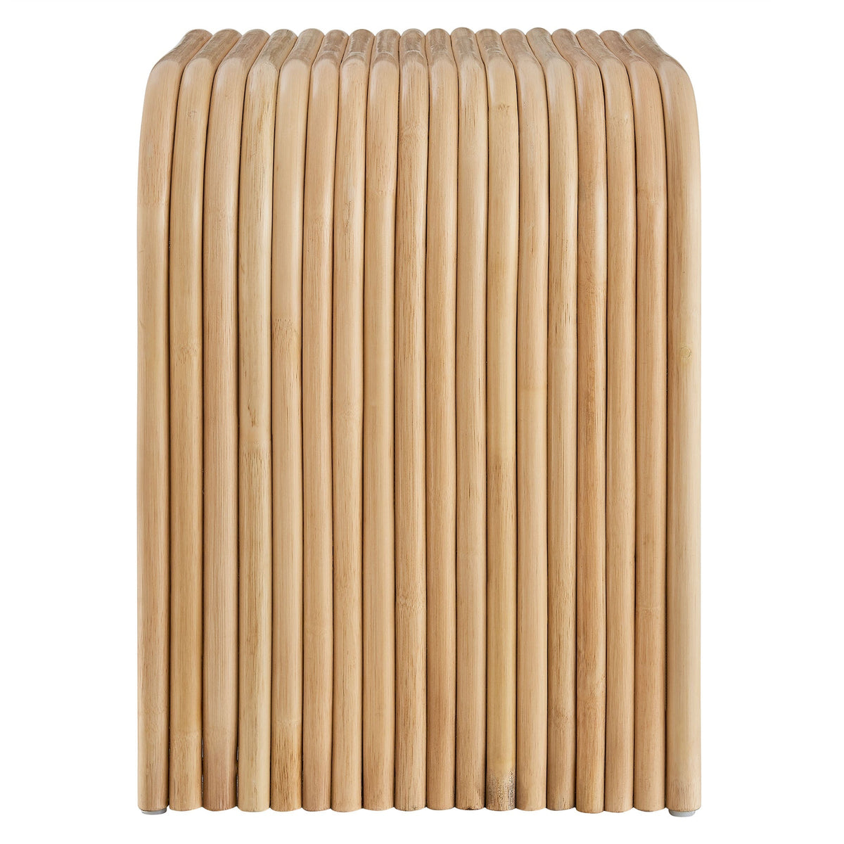 Eve Curved Natural Rattan Side Table with vertical ribbed panels on Tampa Home & Garden Store