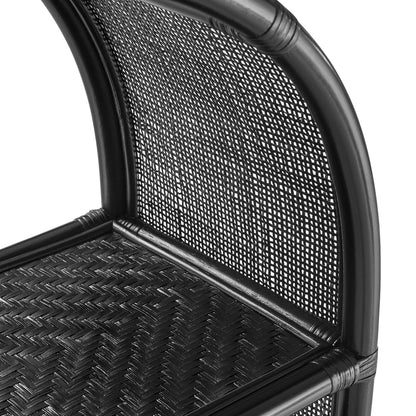 Celeste 67in arched natural rattan bookshelf with black metal frame by Modway on Tampa Home & Garden Store
