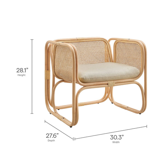 Ellis Natural Rattan Accent Armchair by Modway