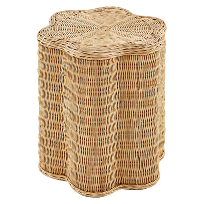 Erika Scalloped Rattan Side Table by Modway, natural wicker weave with scalloped rim on Tampa Home & Garden Store