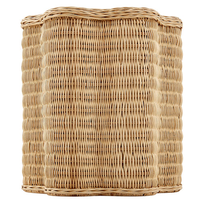 Erika Scalloped Natural Rattan Side Table by Modway, natural woven rattan on Tampa Home & Garden Store