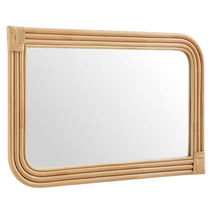 Corsica curved rectangle rattan wall mirror by Modway, natural beige woven rattan frame on Tampa Home & Garden Store
