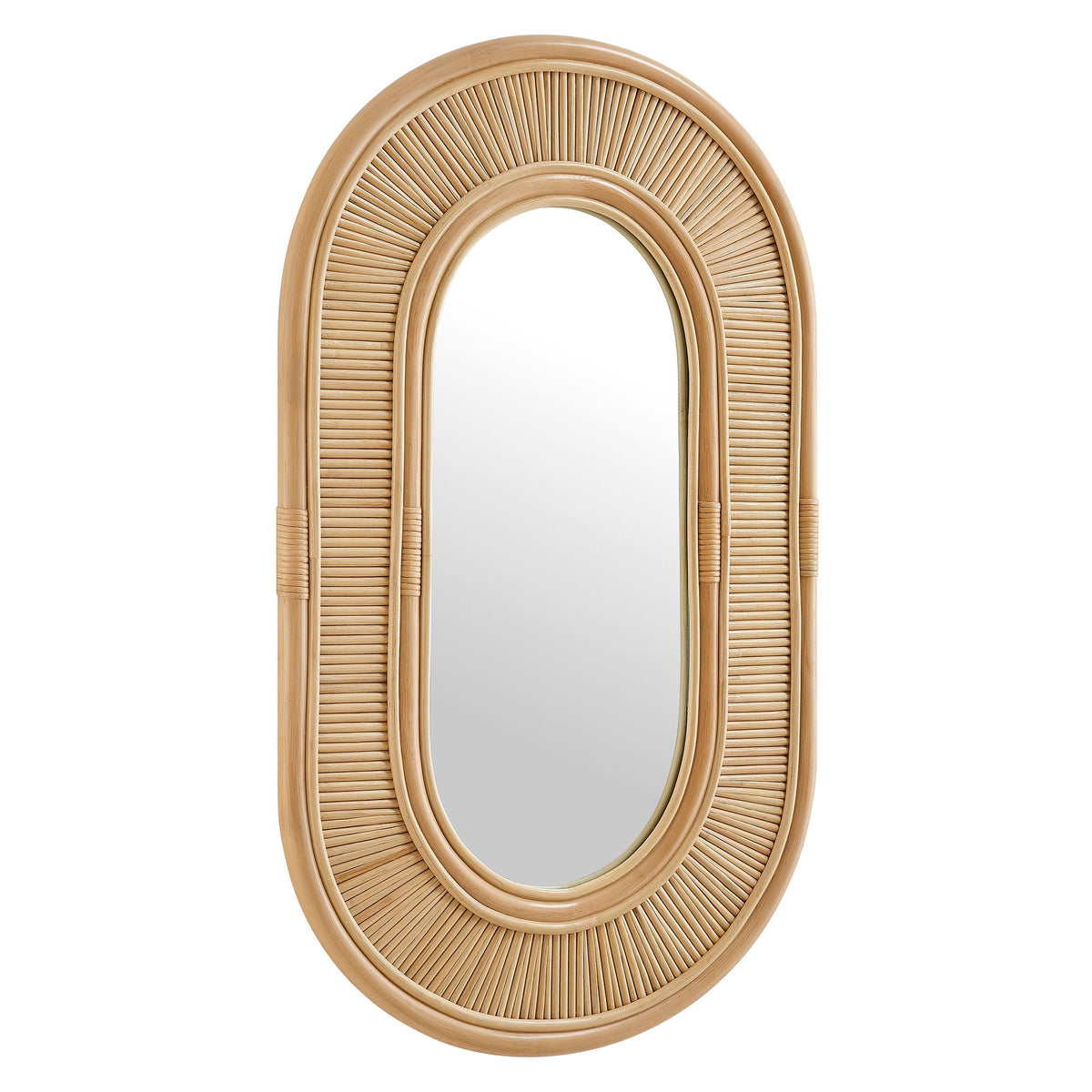 Sovana Oval Rattan Wall Mirror natural rattan arch frame by HouseOfZazla on Tampa Home & Garden Store