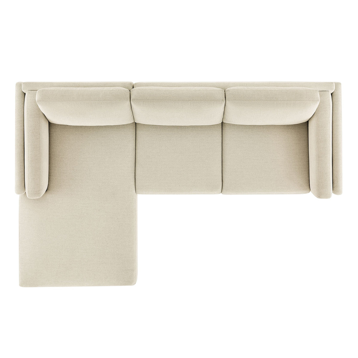 Roscoe left-facing fabric sectional sofa with chaise in beige upholstery by HouseOfZazla on Tampa Home & Garden Store