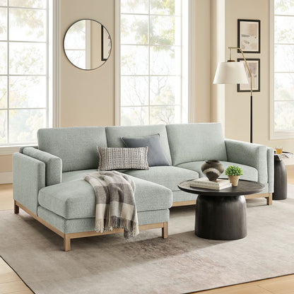 Roscoe left-facing fabric sectional sofa with chaise in light gray upholstery by Modway on Tampa Home & Garden Store