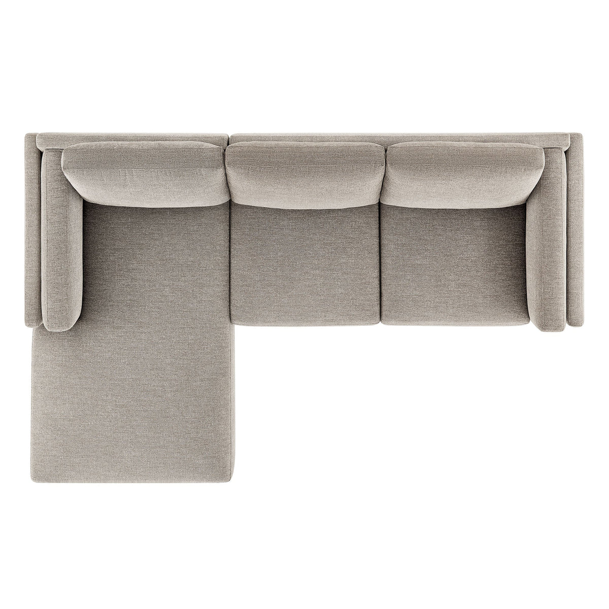 Roscoe left-facing fabric sectional sofa with chaise in taupe fabric by HouseOfZazla on Tampa Home & Garden Store