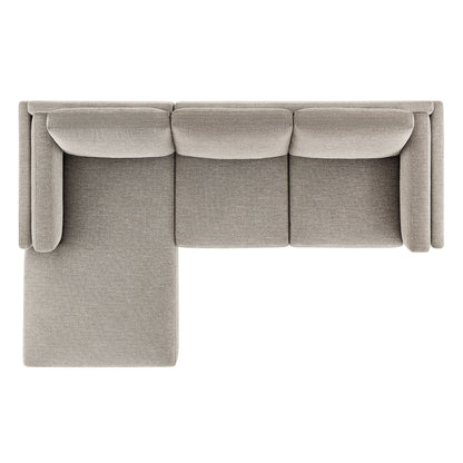 Roscoe left-facing fabric sectional sofa with chaise in taupe fabric by HouseOfZazla on Tampa Home & Garden Store