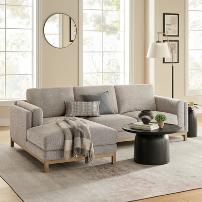 Roscoe left-facing fabric sectional sofa with chaise in light gray by Modway on Tampa Home & Garden Store