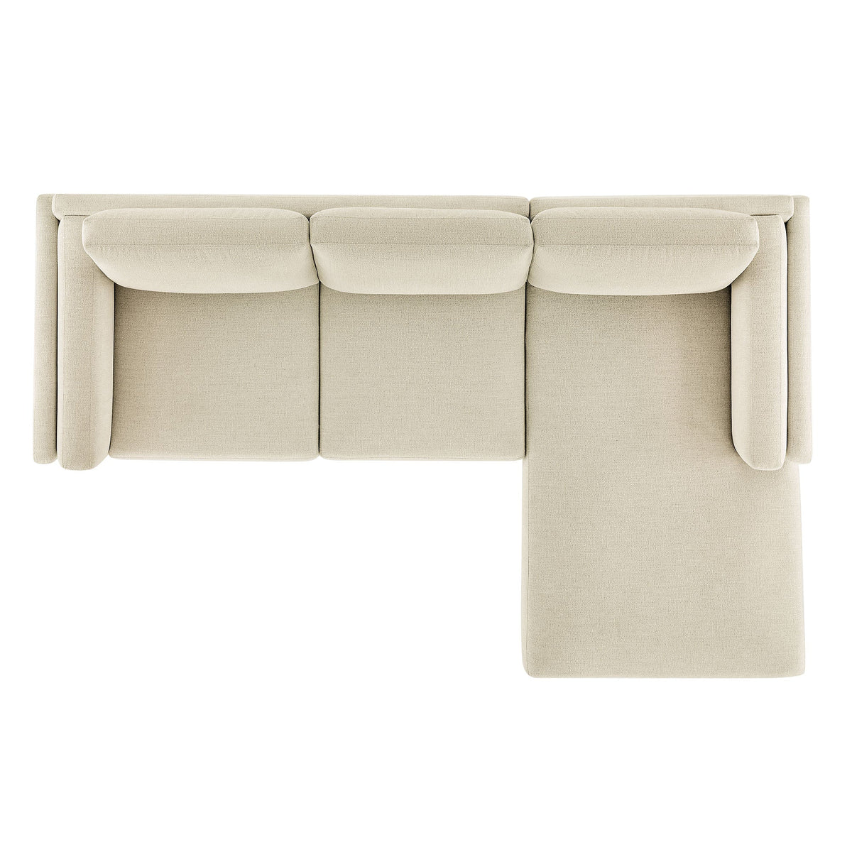 Roscoe Right-Facing Fabric Sectional Sofa with Chaise, beige upholstery by Modway on Tampa Home & Garden Store