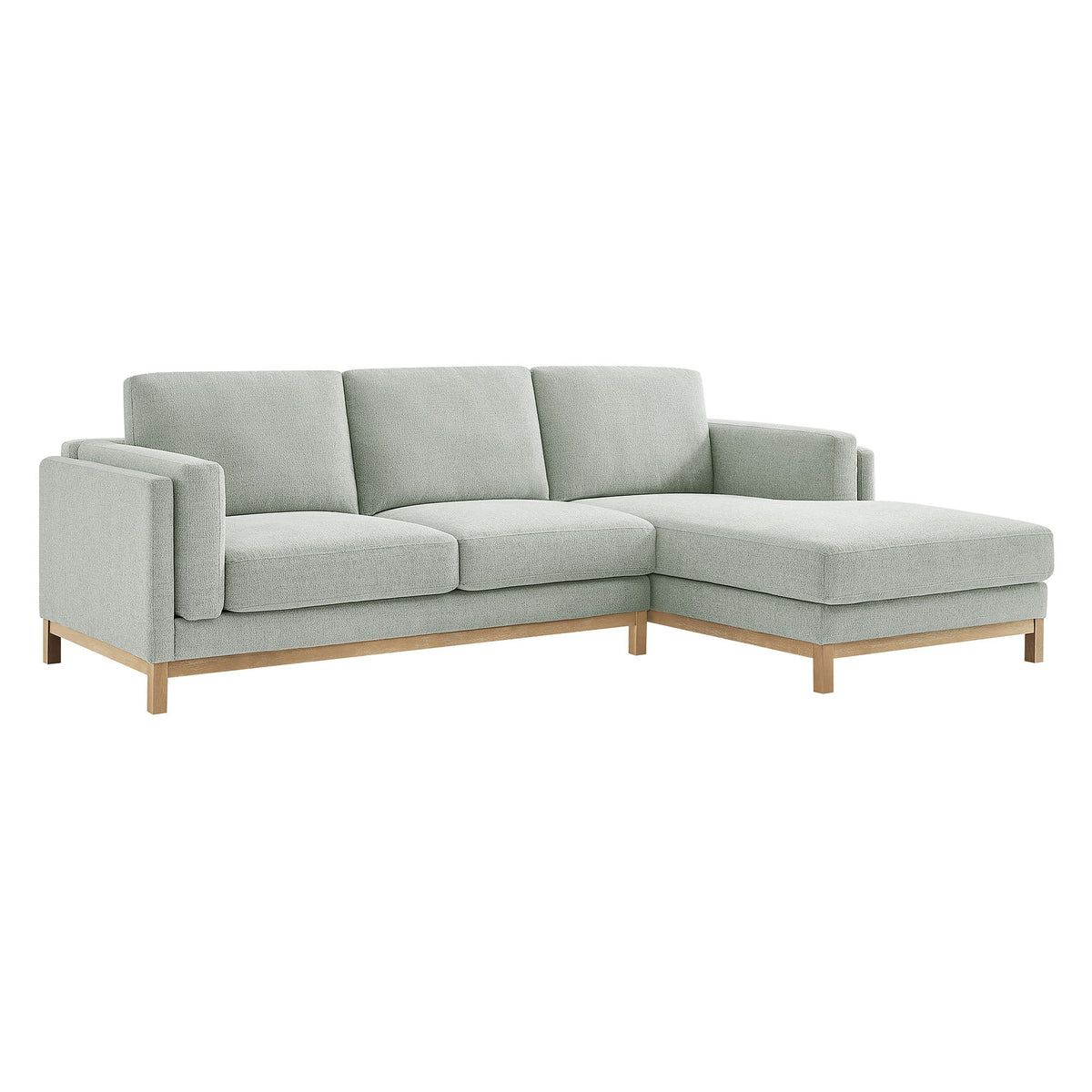 Roscoe Right-Facing Fabric Sectional Sofa with Chaise by Modway gray fabric and wood legs on Tampa Home & Garden Store