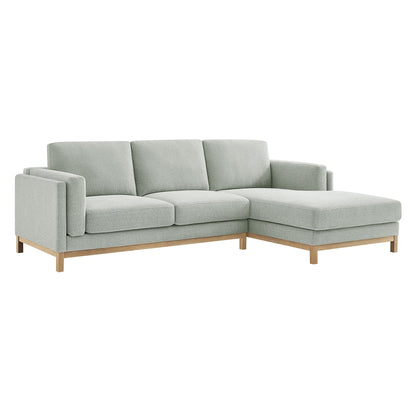 Roscoe Right-Facing Fabric Sectional Sofa with Chaise by Modway gray fabric and wood legs on Tampa Home & Garden Store