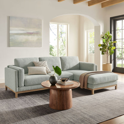 Roscoe right-facing fabric sectional sofa with chaise in light blue-gray fabric on Tampa Home & Garden Store