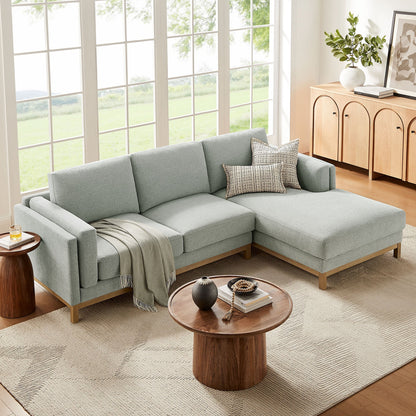 Roscoe right-facing fabric sectional sofa with chaise by Modway in soft blue-gray on Tampa Home & Garden Store