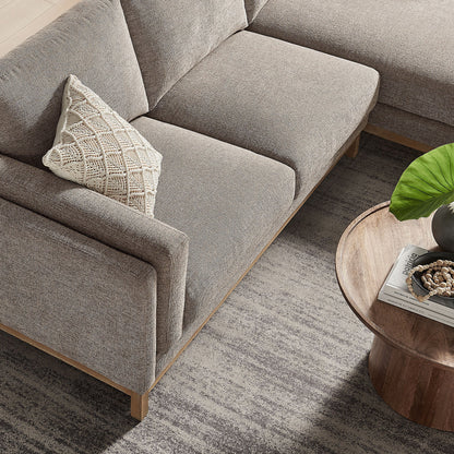 Roscoe right-facing fabric sectional sofa with chaise in beige textured upholstery by Modway on Tampa Home & Garden Store