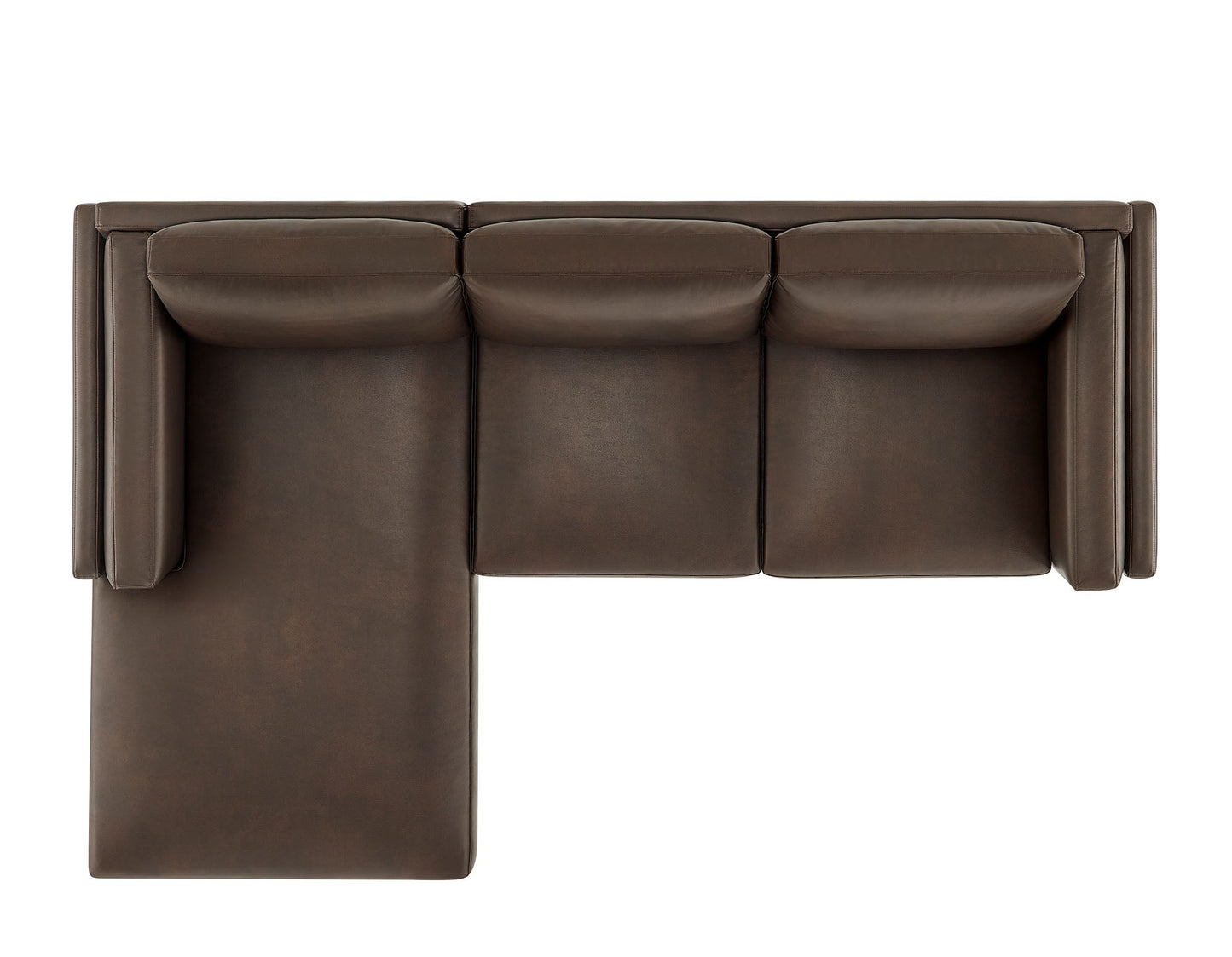 Roscoe left-facing vegan leather sectional sofa with chaise in brown by HouseOfZazla on Tampa Home & Garden Store