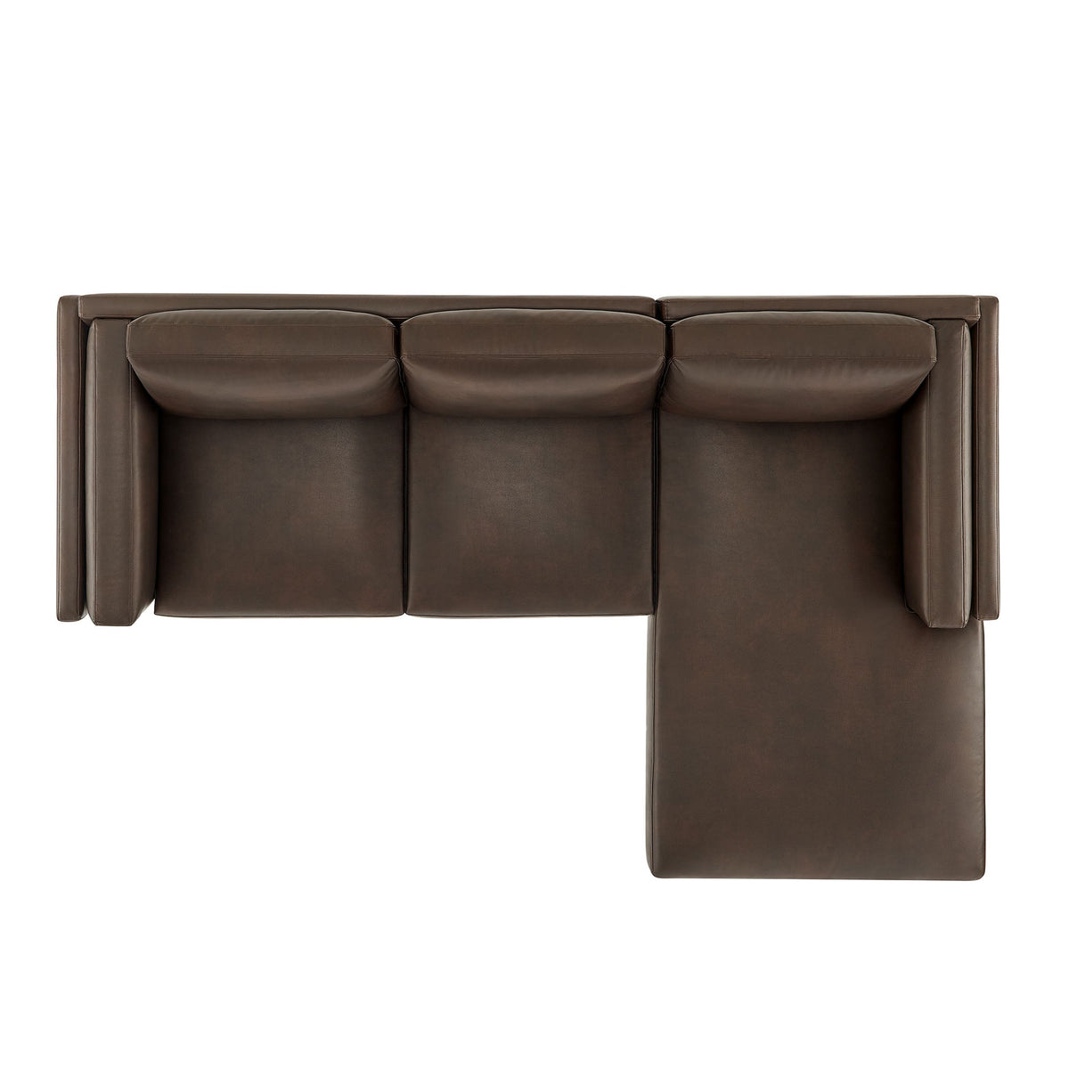 Roscoe right-facing vegan leather sectional sofa with chaise in brown by Modway on Tampa Home & Garden Store