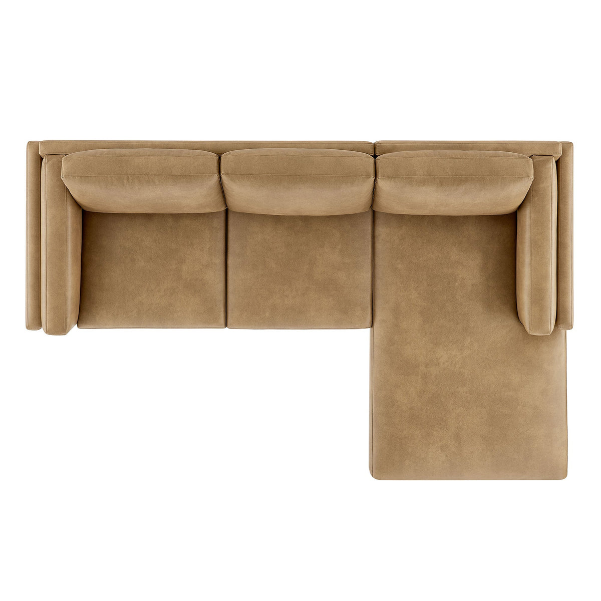 Roscoe right-facing vegan leather sectional sofa with chaise in tan by Modway on Tampa Home & Garden Store