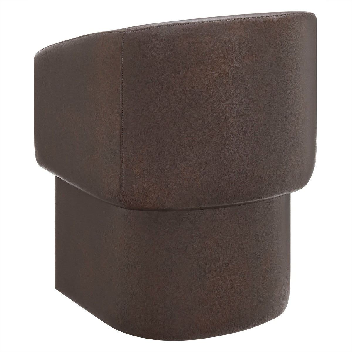 Verity Barrel Back vegan leather dining chair by Modway brown upholstery with curved back on Tampa Home & Garden Store