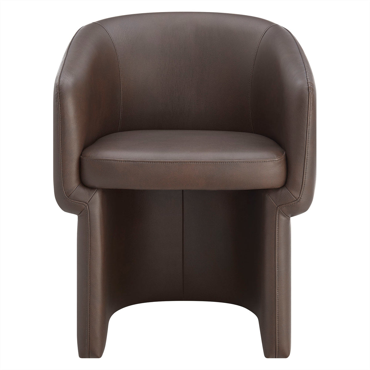 Verity Barrel Back Vegan Leather Dining Chair brown by HouseOfZazla on Tampa Home & Garden Store