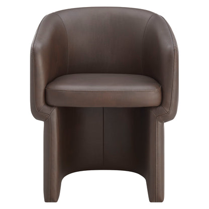 Verity Barrel Back Vegan Leather Dining Chair brown by HouseOfZazla on Tampa Home & Garden Store