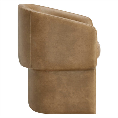 Verity Barrel Back vegan leather dining chair in tan by HouseOfZazla on Tampa Home & Garden Store