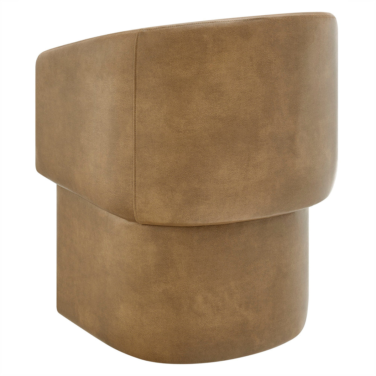 Verity Barrel Back vegan leather dining chair Modway tan upholstery with curved back on Tampa Home & Garden Store