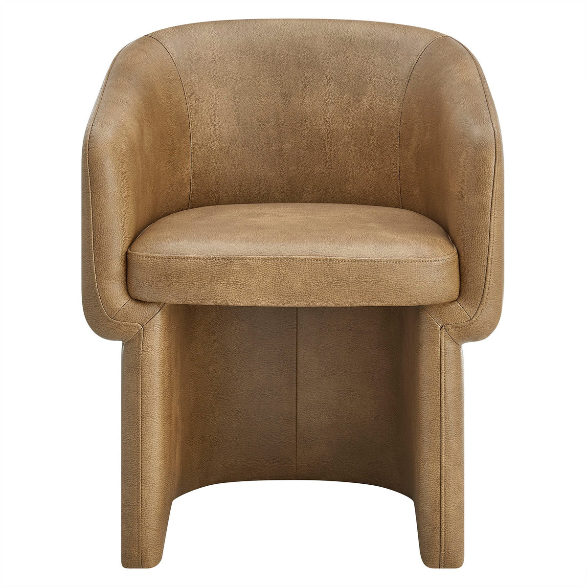 Verity Barrel Back vegan leather dining chair tan by HouseOfZazla on Tampa Home & Garden Store