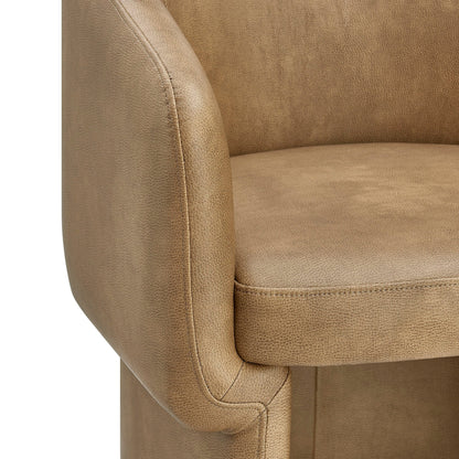 Verity Barrel Back vegan leather dining chair by Modway, brown faux leather, curved back on Tampa Home & Garden Store