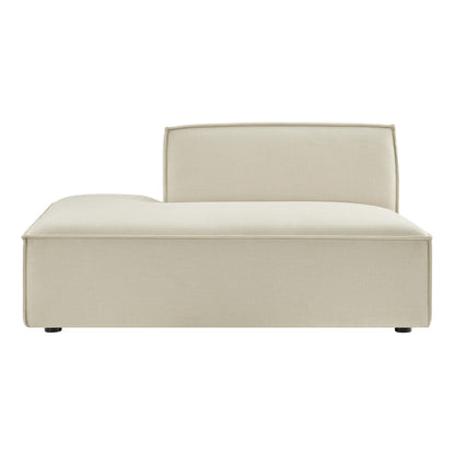 Left-facing armless modular chaise in beige performance fabric on Tampa Home & Garden Store