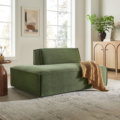 Restore Performance Fabric upholstered left-facing armless modular chaise by Modway, green on Tampa Home & Garden Store