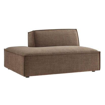 Left-facing armless modular chaise sofa in brown Restore performance fabric by HouseOfZazla on Tampa Home & Garden Store