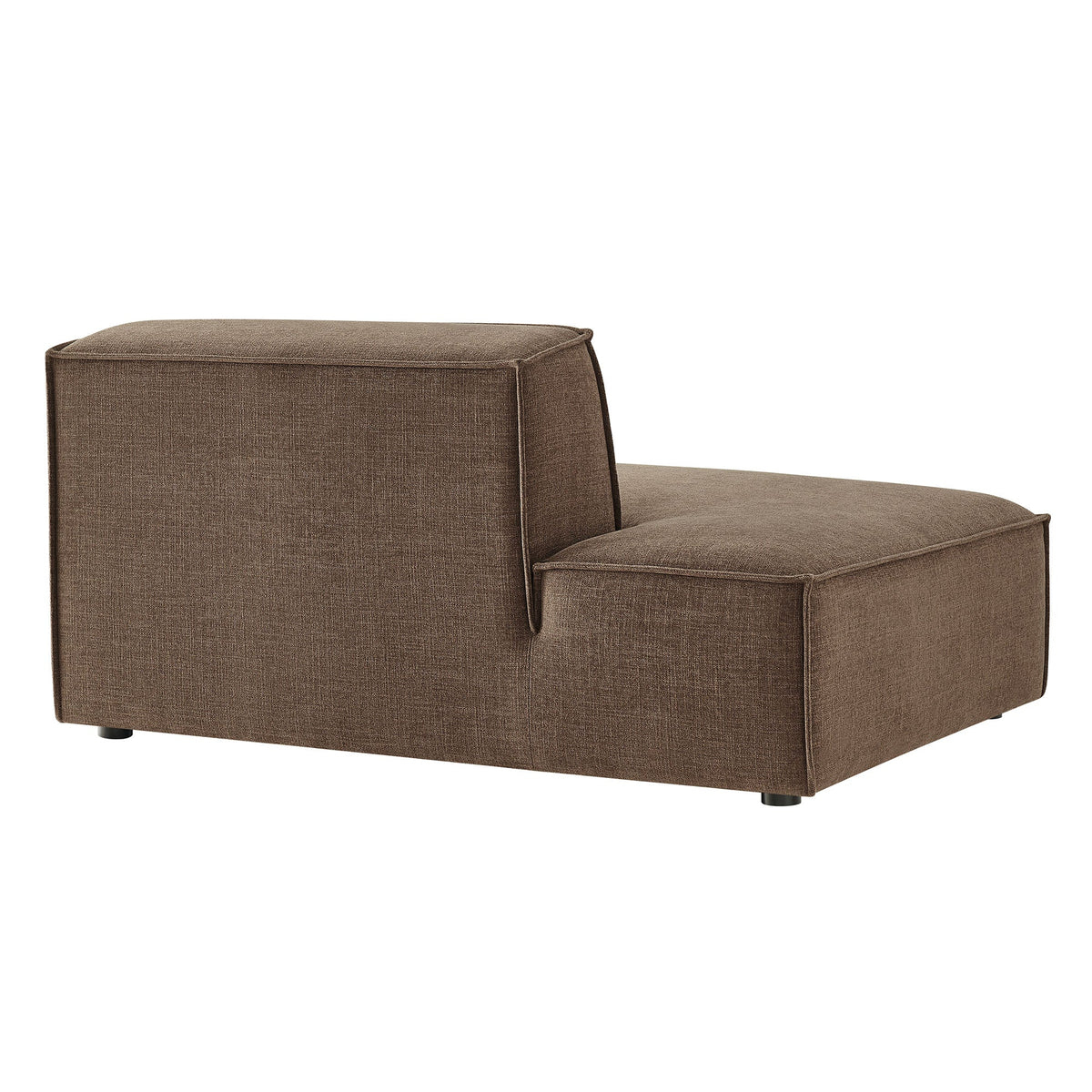Left-facing armless modular chaise in brown Restore Performance fabric by Modway on Tampa Home & Garden Store