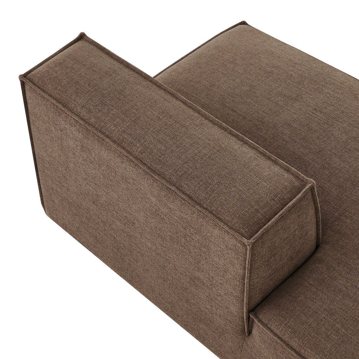 Restore Performance Fabric left-facing armless modular chaise in brown by HouseOfZazla on Tampa Home & Garden Store