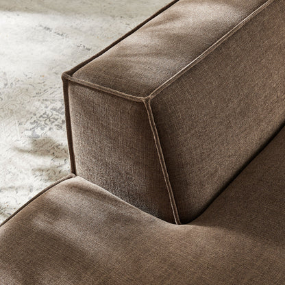 Left-facing armless modular chaise in brown performance fabric by HouseOfZazla on Tampa Home & Garden Store