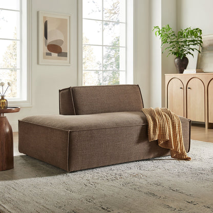 Restore Fabric left-facing armless modular chaise Modway brown fabric in lounge on Tampa Home & Garden Store
