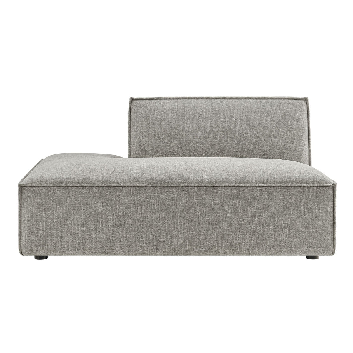 Left-facing armless modular chaise in gray performance fabric on Tampa Home & Garden Store