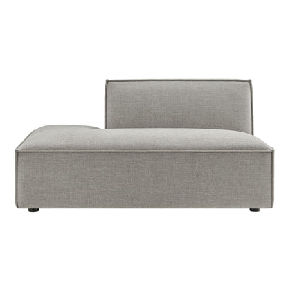 Left-facing armless modular chaise in gray performance fabric on Tampa Home & Garden Store
