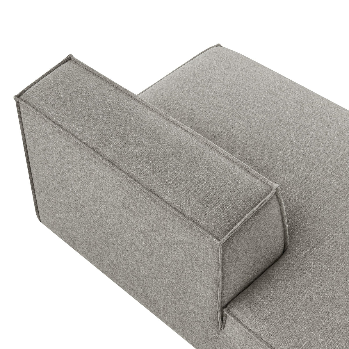 Left-facing armless modular chaise in gray Restore Performance Fabric by Modway on Tampa Home & Garden Store