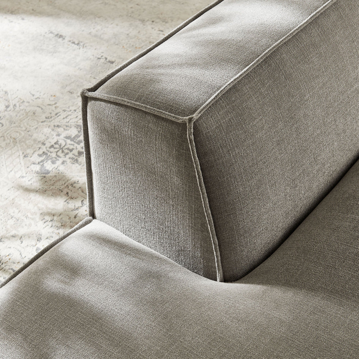 Modular left-facing armless chaise sofa in gray Restore Performance fabric by Modway on Tampa Home & Garden Store