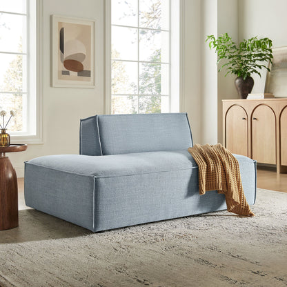 Modway Restore Performance Fabric upholstered left-facing armless modular chaise in blue-gray fabric on Tampa Home & Garden Store