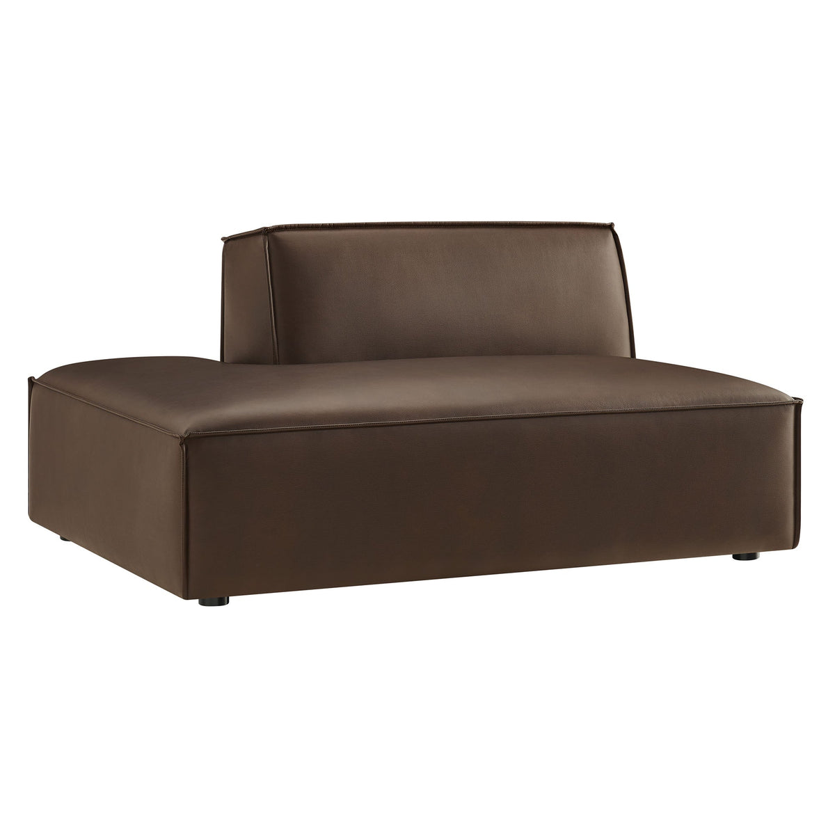 Restore vegan leather left-facing armless modular chaise brown by Modway on Tampa Home & Garden Store