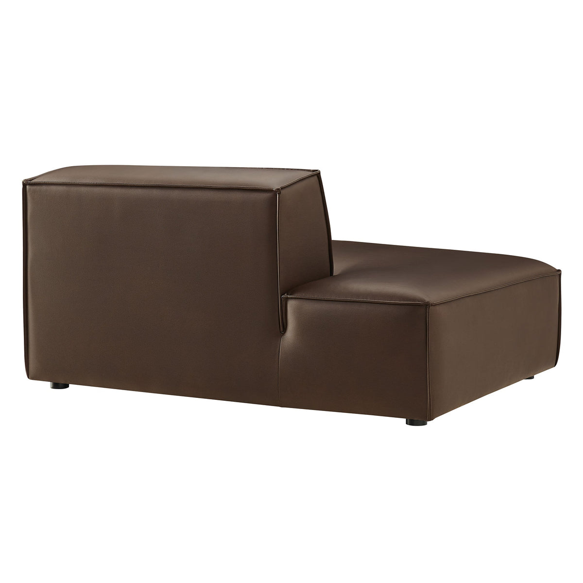 Restore vegan leather left-facing armless modular chaise by Modway in brown, HouseOfZazla on Tampa Home & Garden Store
