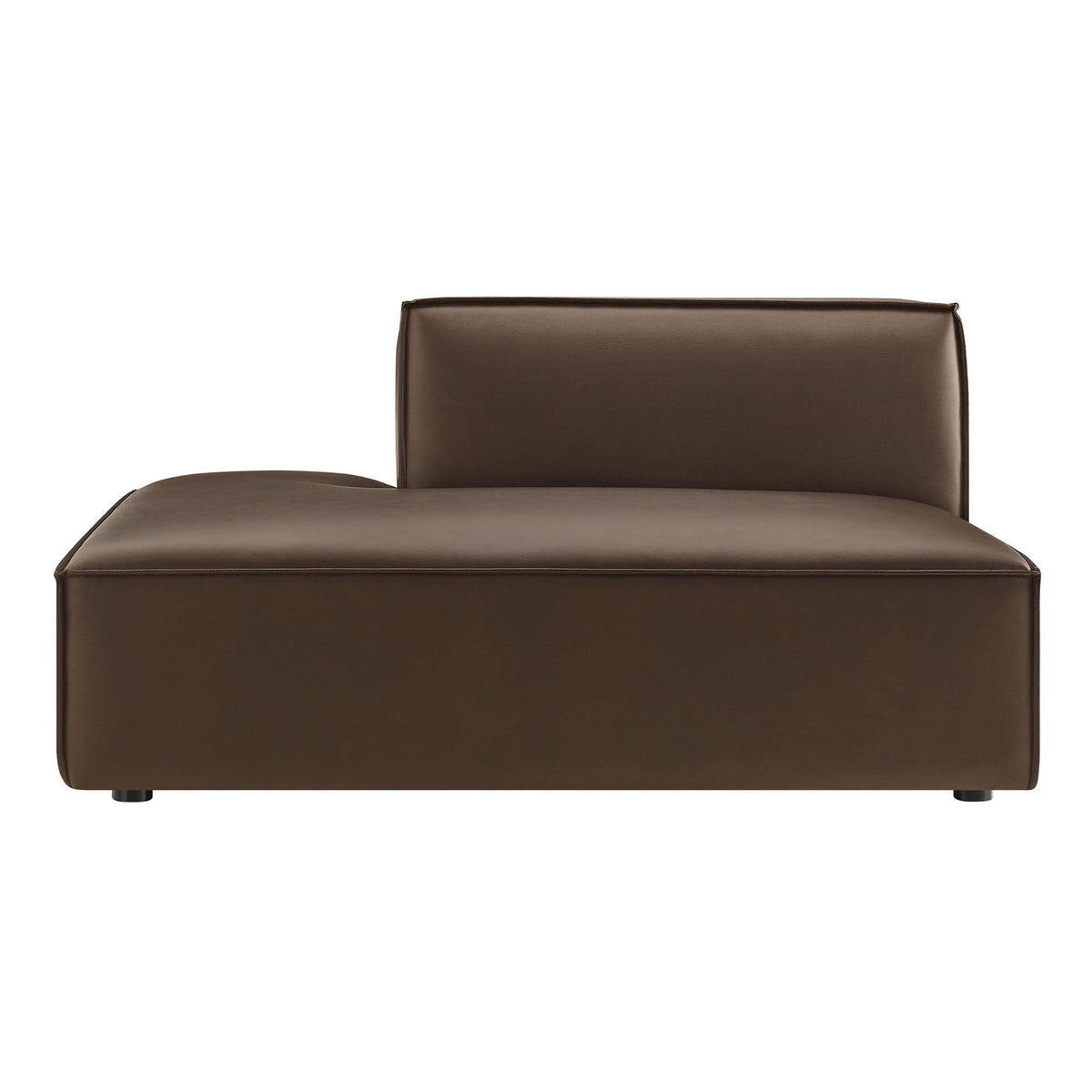 Modway Restore vegan leather left-facing armless modular chaise, brown on Tampa Home & Garden Store