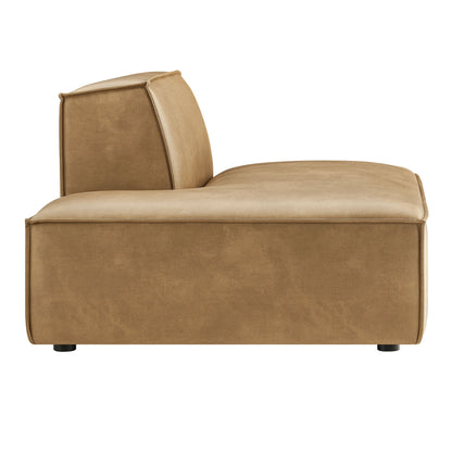 Restore vegan leather armless modular chaise in tan with textured upholstery by Modway on Tampa Home & Garden Store