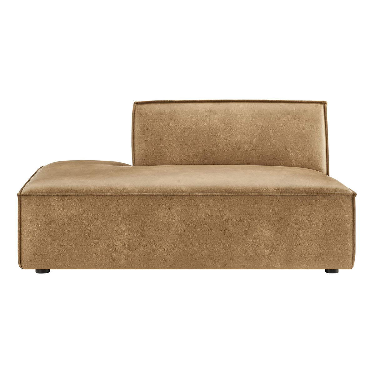 Modular left-facing armless chaise sofa in Restore vegan leather, tan color by Modway on Tampa Home & Garden Store