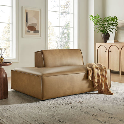 Restore vegan leather left-facing armless modular chaise in tan by Modway on Tampa Home & Garden Store