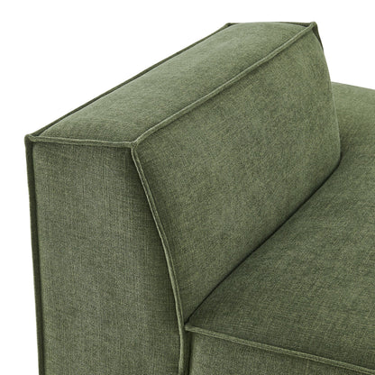 Restore performance fabric upholstered right-facing armless modular chaise in olive green on Tampa Home & Garden Store