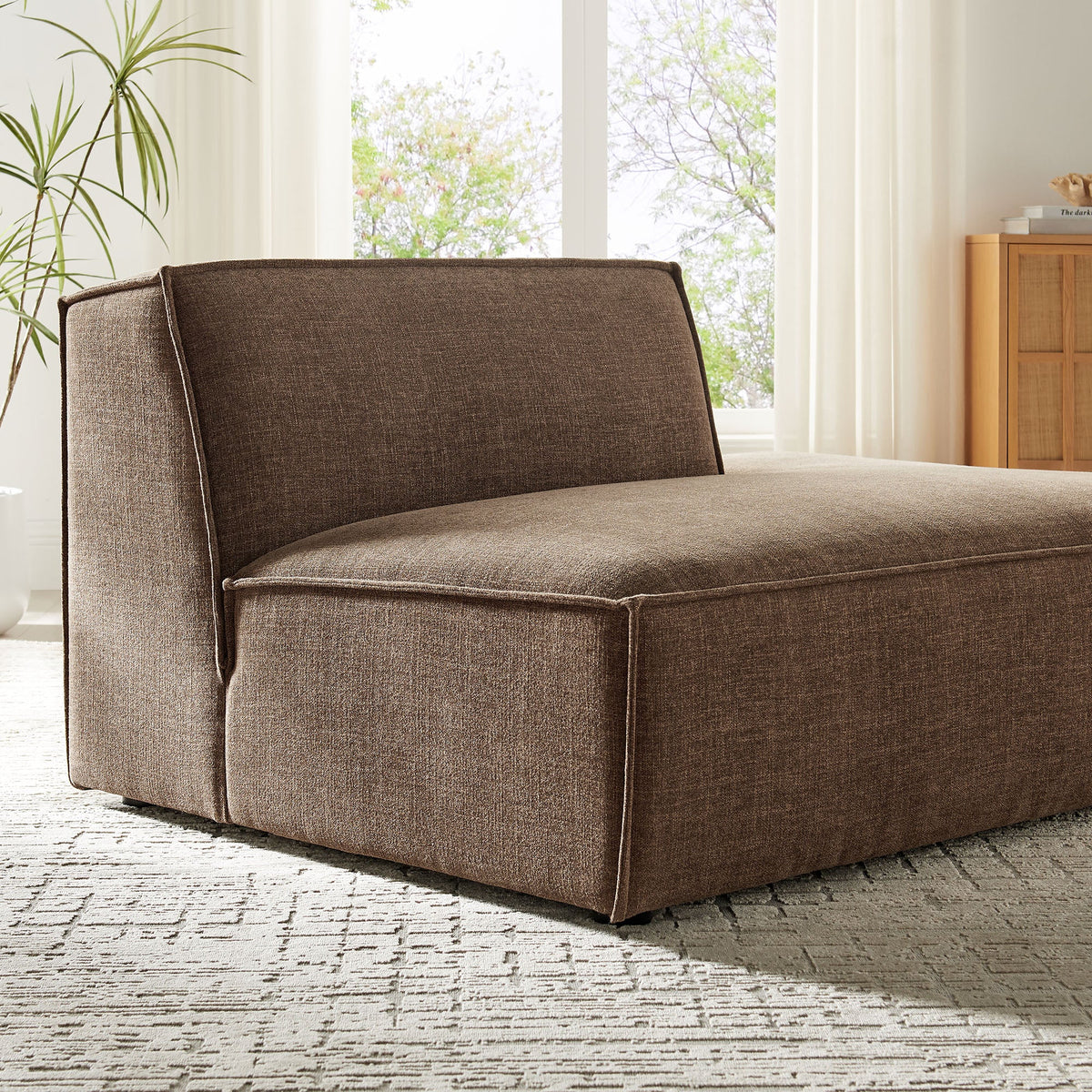 Modway Restore right-facing armless modular chaise in brown performance fabric on Tampa Home & Garden Store